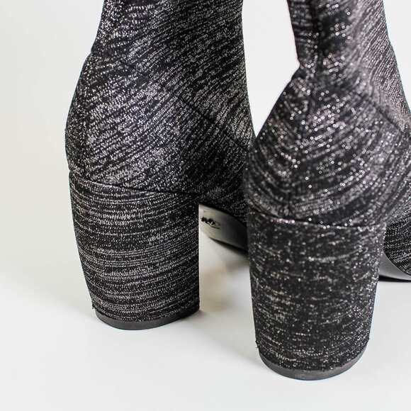 Kenneth Cole ALORA Black Shimmer Knit Sock Bootie Size 10M - Picture 4 of 9